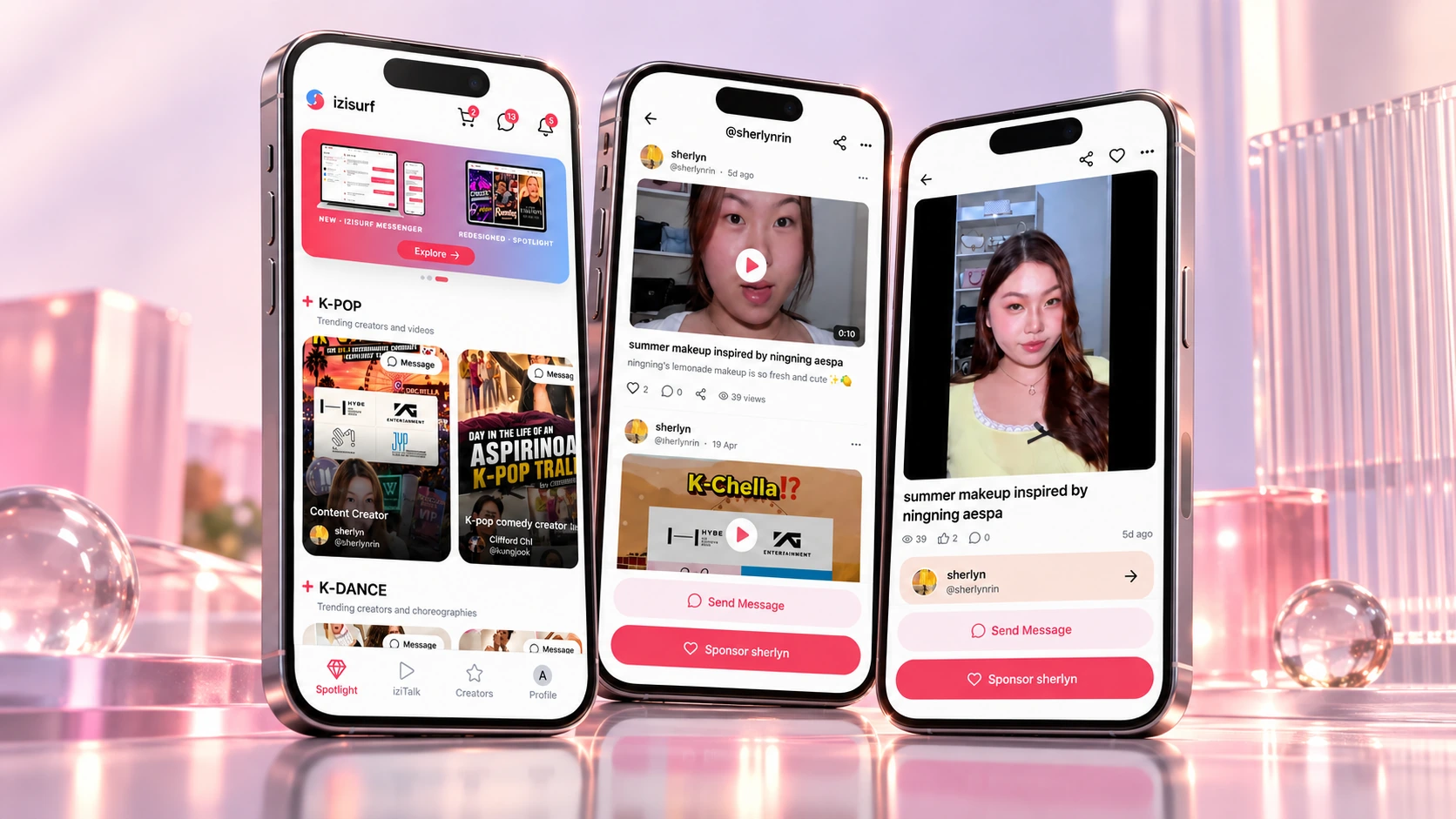 Izisurf discovery, creator profile and video detail