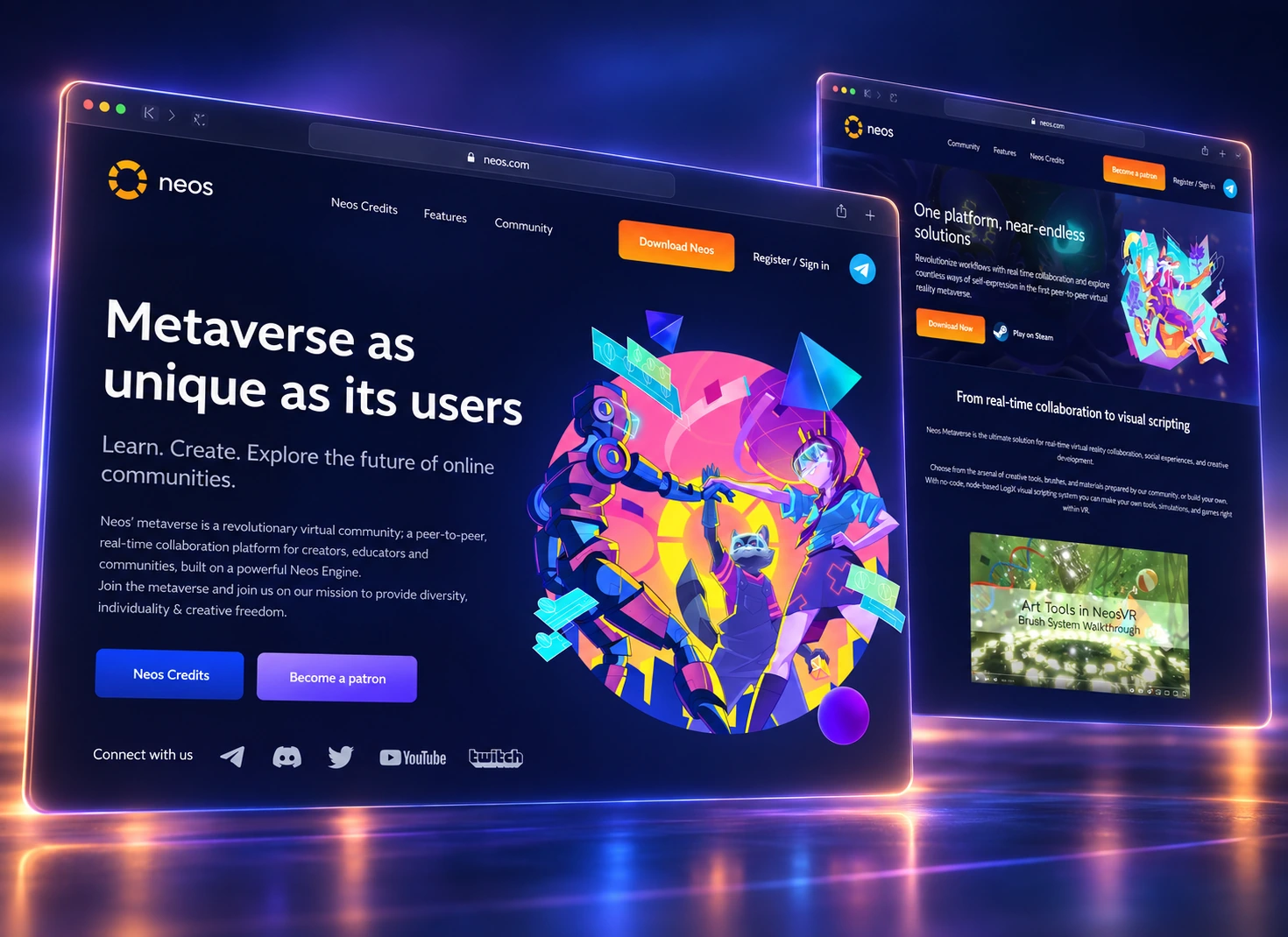 Neos product website and visual identity